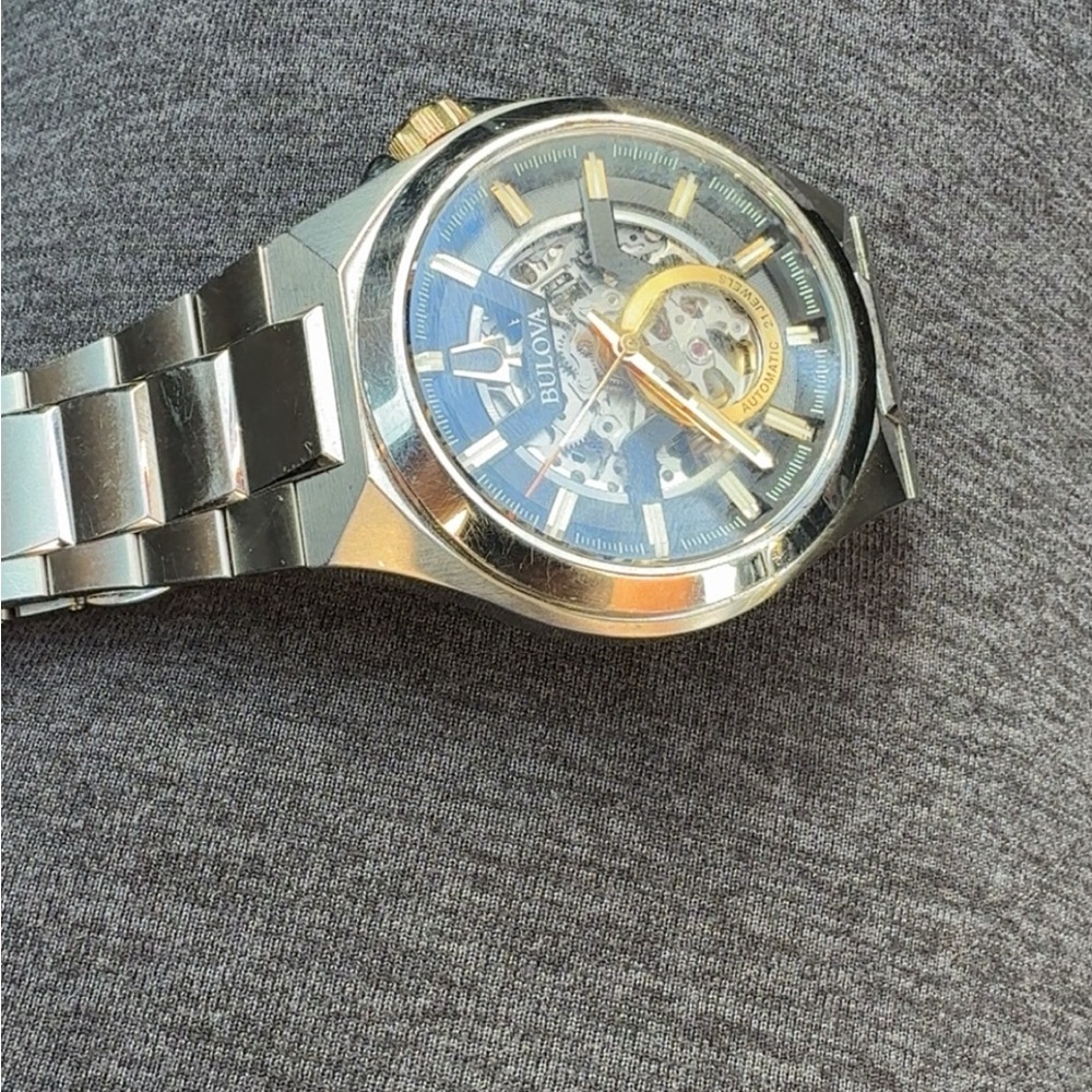 Bulova Two-Tone Skeleton Dial Watch - Picture 2 of 5